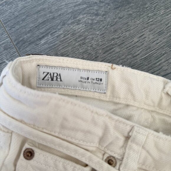 Zara Kids White Wide Leg Jeans - Size 8 - Picture 5 of 5